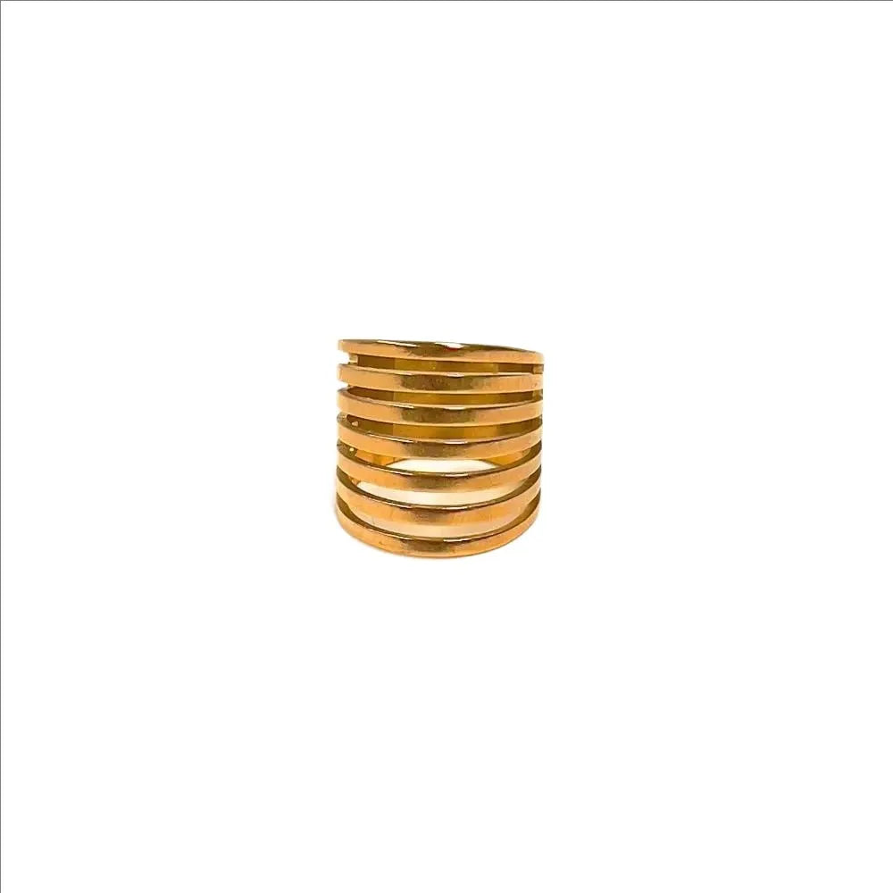 Audrey Cut Gold Plated Ring - Lil Creations