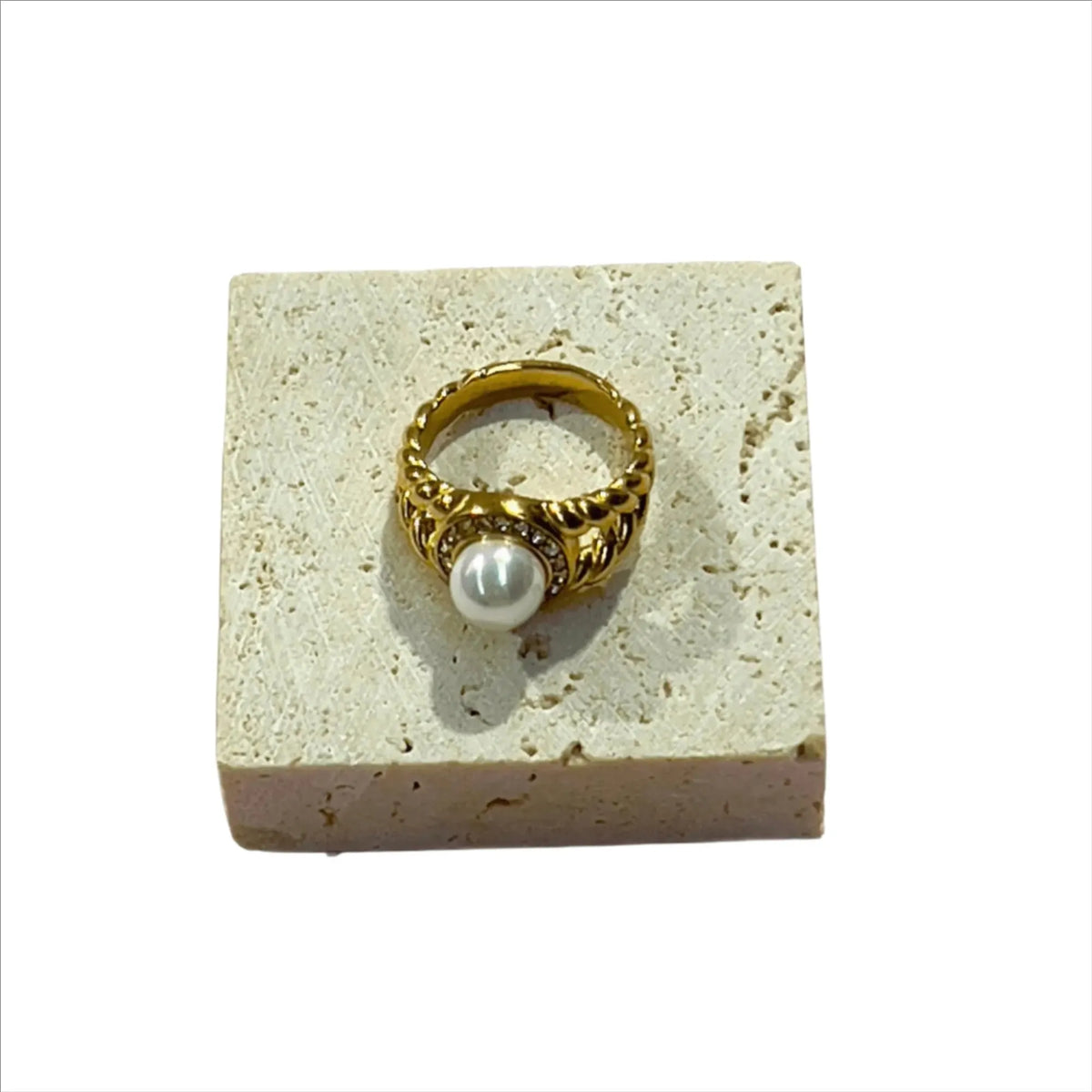 Sadie Pearls Gold Plated Ring - Lil Creations